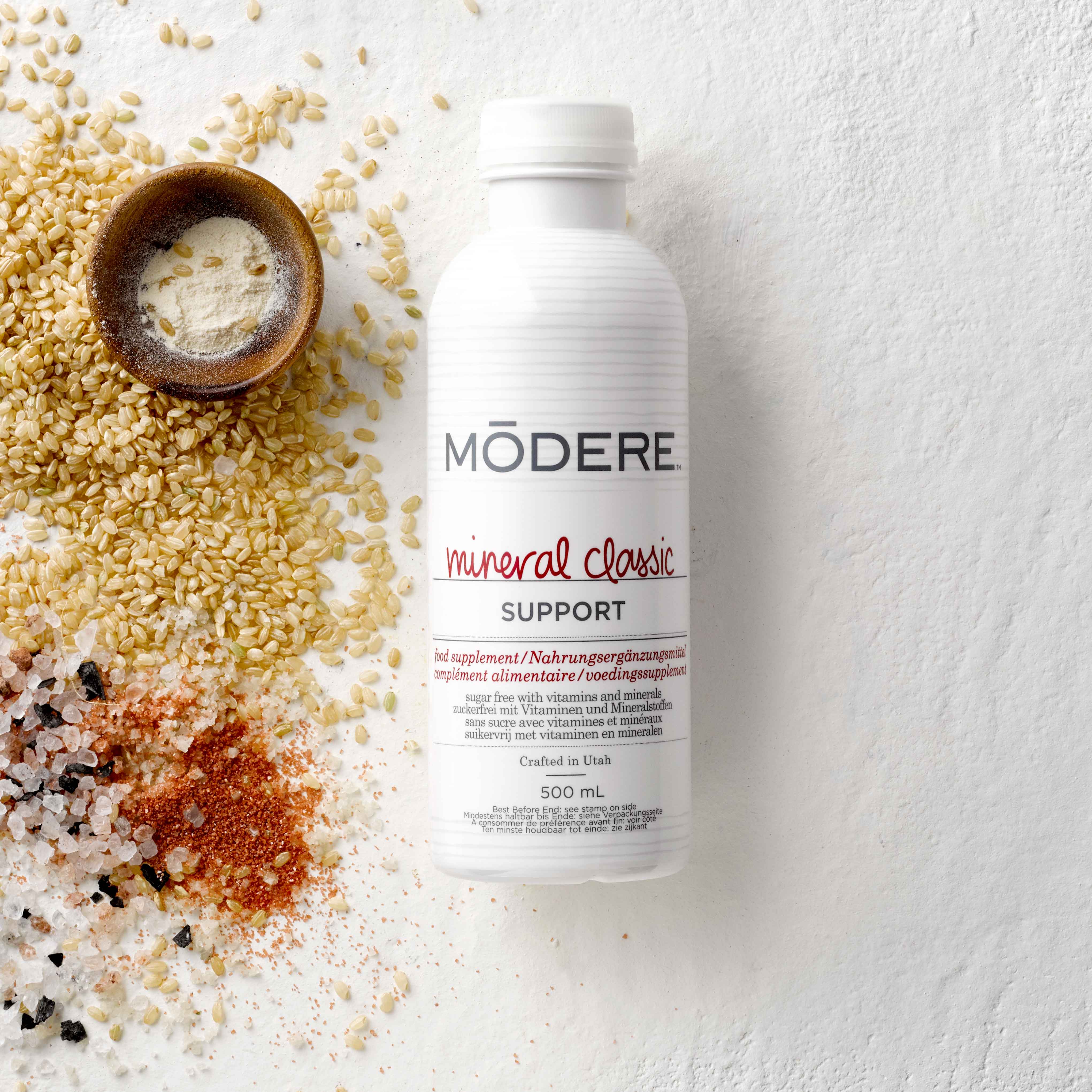 Sports drink shot from above with ingredients all around